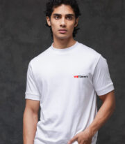 Wetommy White T-Shirt For Man, Round Nack Half Sleeve